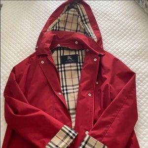Authentic Red Burberry trench coat great condition